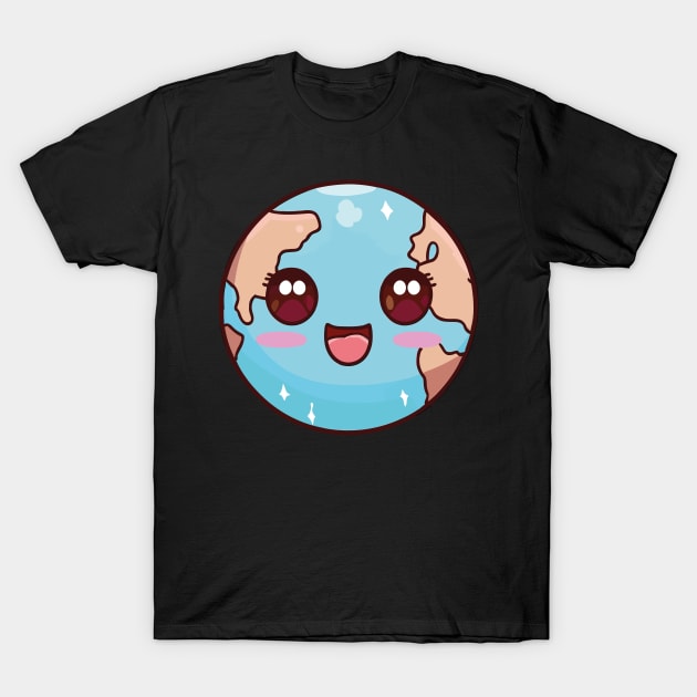 Cute Kawaii Earth Day T-Shirt by Jabir